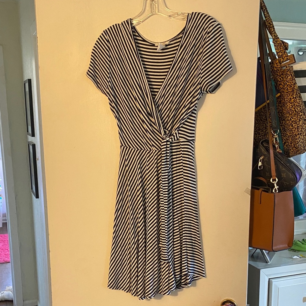 Rolla Coster Black and White Striped Mini Dress
